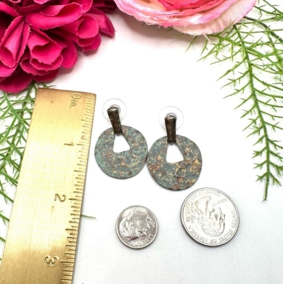 ⚜️Verdigris Copper Door Knocker Hoop Earrings NEW - Picture 4 of 4